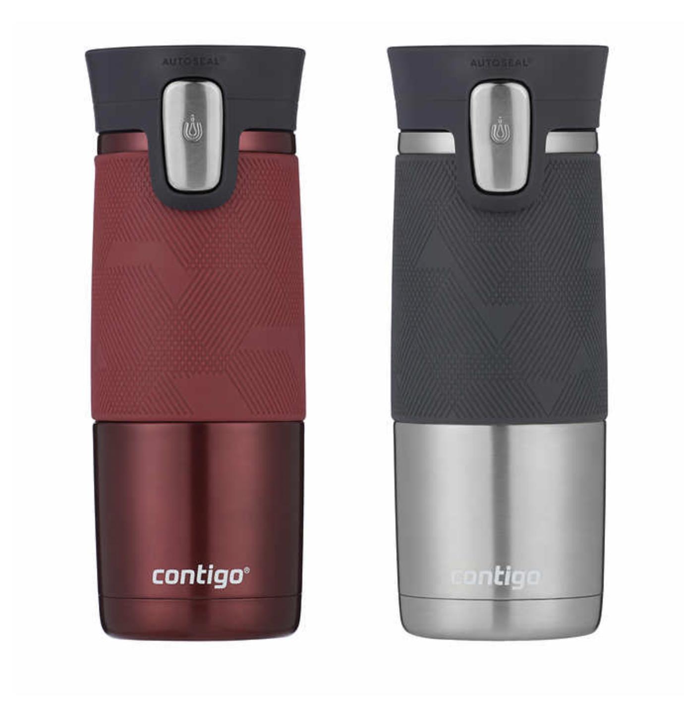 Contigo Autoseal 2 Pack Thermal Travel Mugs 16oz 473ml Grey Red Rzhomestore