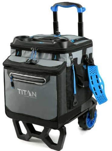 Titan 60 Can Rolling Cooler with All Terrain Cart 22.5 Litre (23.7 US ...