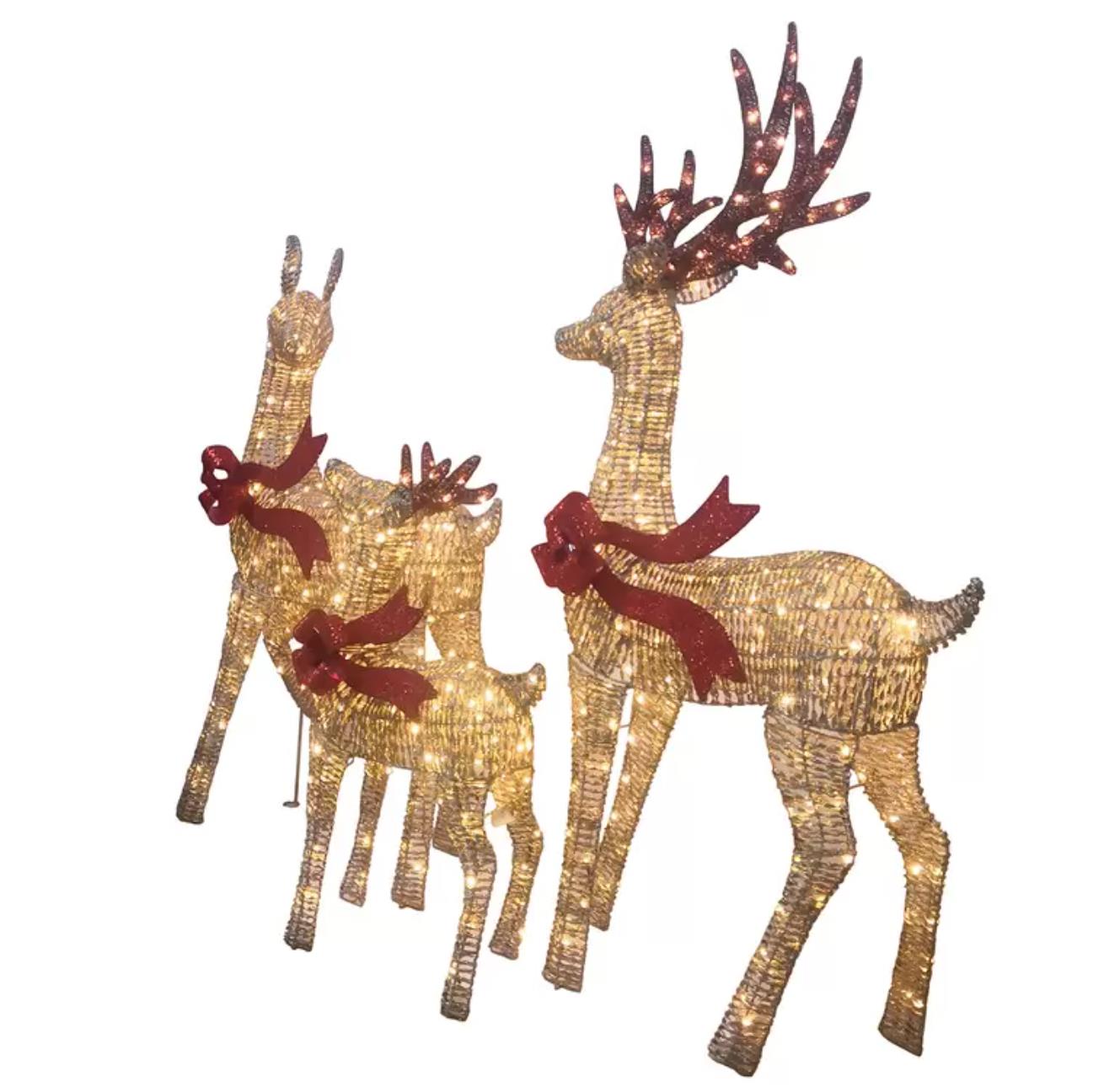 72 Inches (1.8m) Indoor/Outdoor Christmas Reindeer Family with LED
