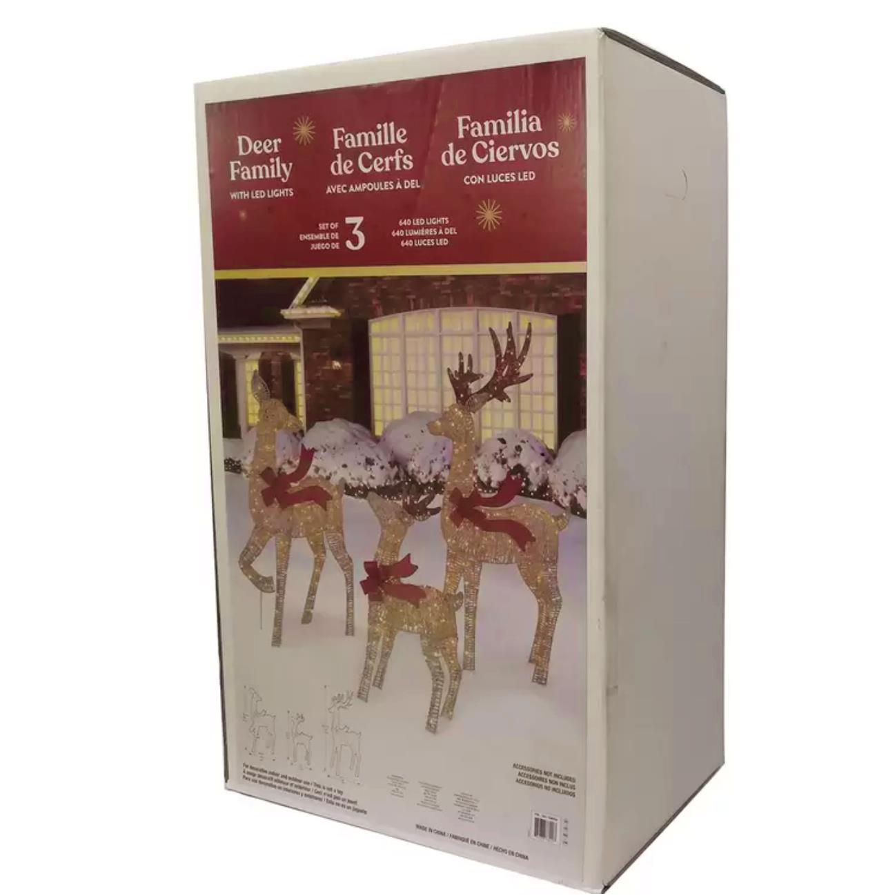 72 Inches (1.8m) Indoor/Outdoor Christmas Reindeer Family with LED